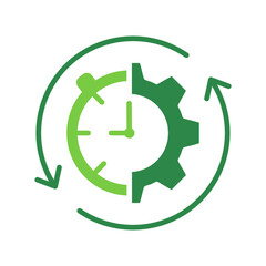 Efficiency Process Icon Vector Illustration Green Version