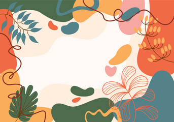 Wedding Invitation Design with Floral and Leaves