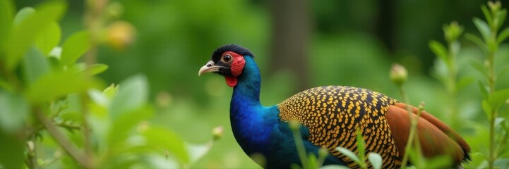 Close-up of a Tanzanian spurfowl in natural habitat, bird photography, animal photography, savanna