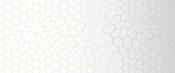 Abstract cube hexagon shape background. Vector banner design. Hexagons pattern. Geometric abstract background with simple hexagonal elements. Medical. Vector digital art banner