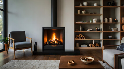 fireplace with firewood