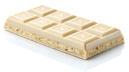 Elegant White Chocolate Bar Isolated for Luxury Dessert Branding