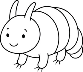 A simple line drawing of a cute, chubby