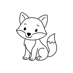 Cute cartoon Fox coloring book illustration vector design templates simple and modern concept