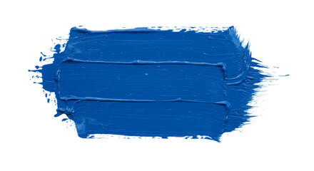 Thick Textured Blue Brushstroke on Transparent Background

