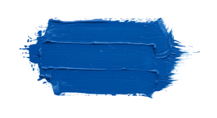 Thick Textured Blue Brushstroke on Transparent Background

