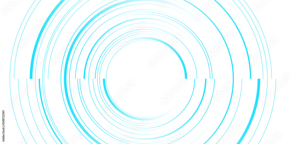 Poster blue minimal circular abstract dynamic lines isolated on white background. future technology banner 