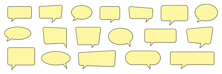 Yellow Chat and Speech Bubble Set.