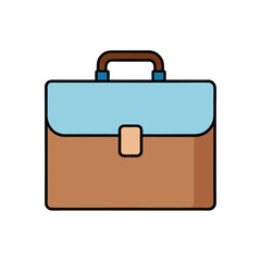 Obraz premium Vector art of brown briefcase isolated on white background