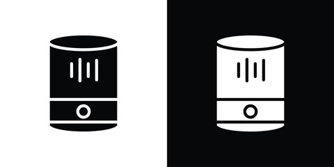 Smart speaker icon black flat pictogram. For graphic and web design.