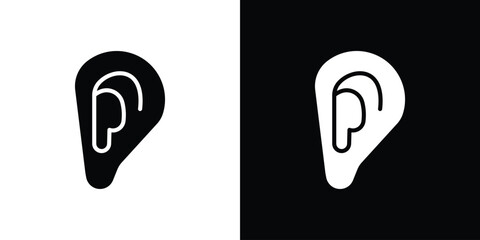 Otitis icon black flat pictogram. For graphic and web design.