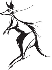  Elegant one-line drawing of a kangaroo in motion, minimalist and black-and-white only