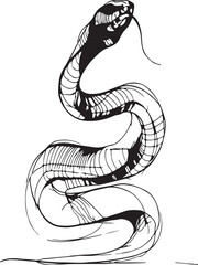  Elegant one-line drawing of a coiled snake, minimalist and black-and-white only.