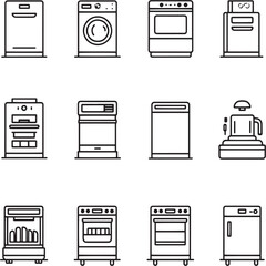 Smart Dishwasher Minimalist Line Art