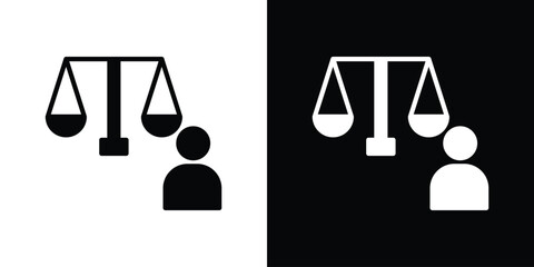 Lawyer icon black flat pictogram. For graphic and web design.