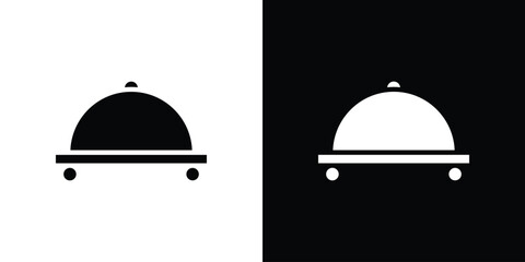 Food delivery icon black flat pictogram. For graphic and web design.