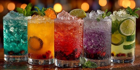 Rainbow Row Refreshments: Vibrant Cocktails