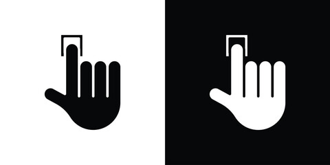 Finger control icon black flat pictogram. For graphic and web design.