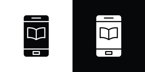 Obraz premium Ebook icon black flat pictogram. For graphic and web design.