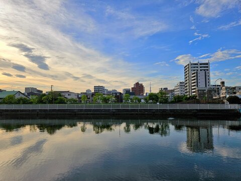 Tokyo urban riverside walk