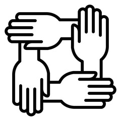 Fototapeta premium Team Building Icon Vector Illustration Line Version
