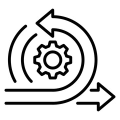 Agile Approach Icon Vector Illustration Line Version