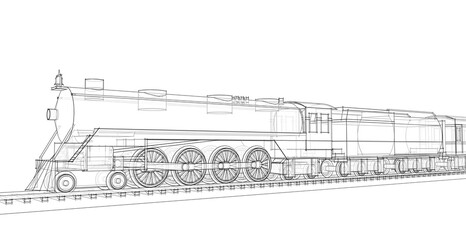  train vintage design 3d illustration