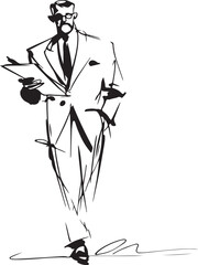 Minimalist black-and-white one-line drawing of a lawyer with documents, elegant and abstract