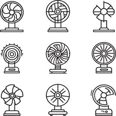 Fototapeta premium Smart Electric Fan Line Style Art