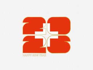 Abstract numbers 2026 with flag of Switzerland.