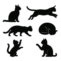 Cat Silhouettes Collection for Design Projects