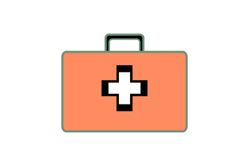 Medical first aid box icon. Health emergency kit graphic for hospital, clinic, or safety design elements