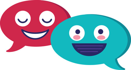 Chat Icon Showing Dual Faces.