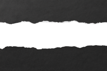 torn black pages with uneven texture edges. set of ripped black paper sheets png isolated on transparent background. document or newspaper mockup.	