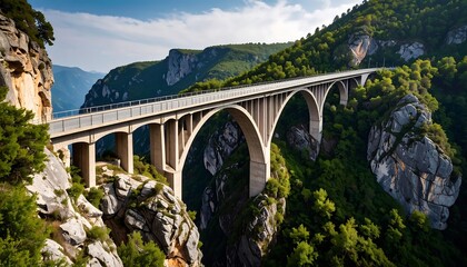 Majestic arched bridge spanning a deep gorge