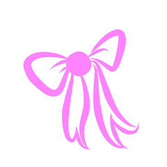 Pink Ribbon Bow Illustration art