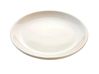 Simple minimal white ceramic plate on a dark backdrop offers a clean and minimalist aesthetic for food presentation and creative designs, transparent background