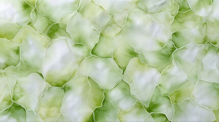 Abstract green and white pattern representing natural forms and textures