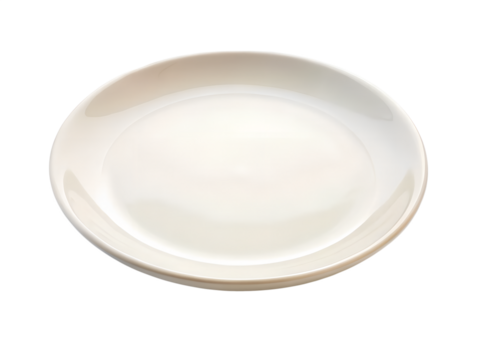 Simple minimal white ceramic plate on a dark backdrop offers a clean and minimalist aesthetic for food presentation and creative designs, transparent background