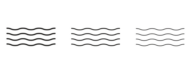 Water icon thin line symbol on white background, editable stroke vector illustration © Annimo