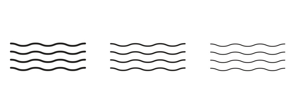 Water icon thin line symbol on white background, editable stroke vector illustration