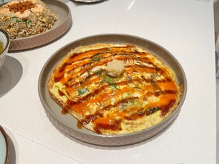 Restaurant dish egg fried omelet