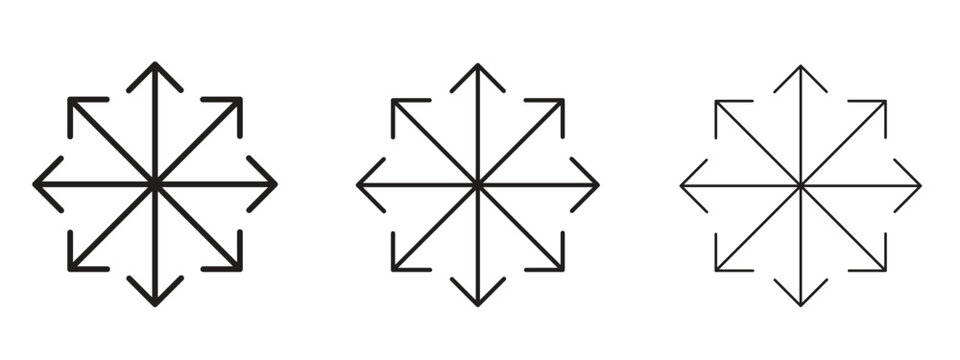 Versatile icon thin line symbol on white background, editable stroke vector illustration