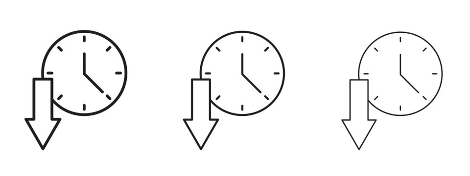 Uptime and downtime icon thin line symbol on white background, editable stroke vector illustration