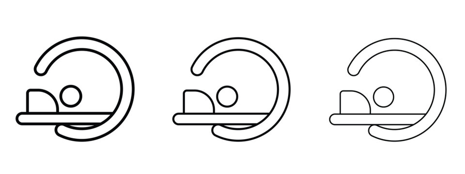 Tomography icon thin line symbol on white background, editable stroke vector illustration