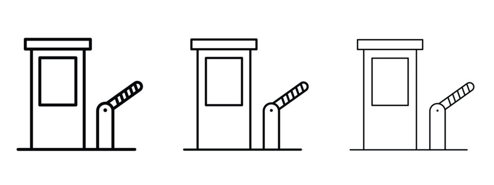 Toll road icon thin line symbol on white background, editable stroke vector illustration