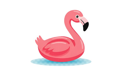 Obraz premium Pink Inflatable Flamingo Pool Float on Water in Bright Summer Setting