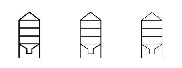 Silo icon thin line symbol on white background, editable stroke vector illustration © Annimo