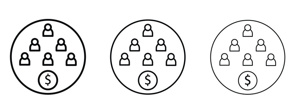 Ponzi scheme icon thin line symbol on white background, editable stroke vector illustration
