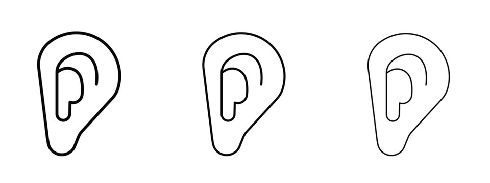 Otitis icon thin line symbol on white background, editable stroke vector illustration